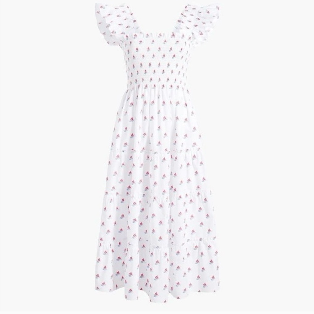 Hill House Ellie Nap Dress in white sailboat print